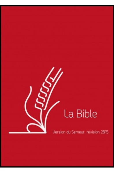 Bible du Semeur 2015, rouge rigide, renfort lin