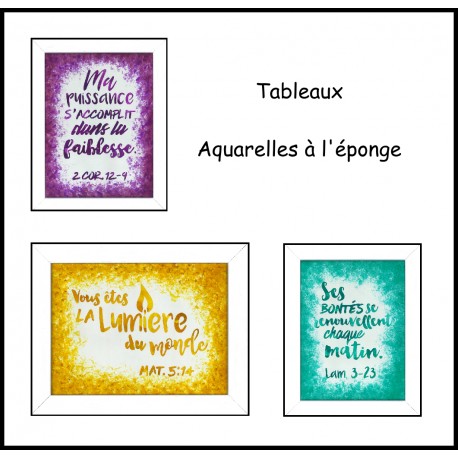 Tableaux Aquarelles à l'éponge