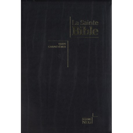 Bible NEG gros caractères, noire, onglets, zip