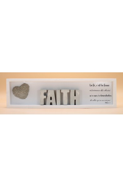 Cementini - Cadre en bois FAITH lettres ciment