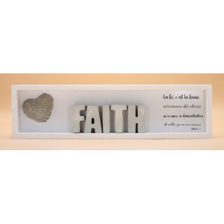 Cementini - Cadre en bois FAITH lettres ciment