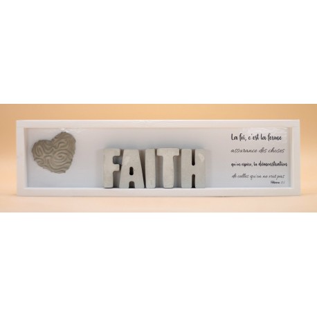 Cementini - Cadre en bois FAITH lettres ciment