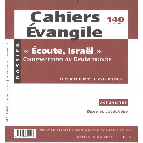 Cahiers Evangile - Ecoute, Israël