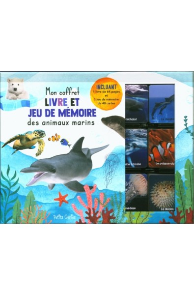 Mon coffret - "Livre et jeu de mémoire" des animaux marins