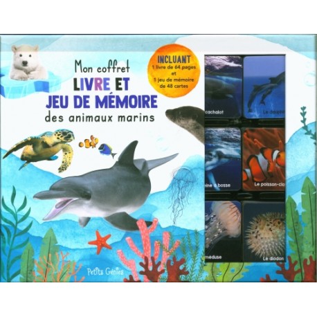 Mon coffret - "Livre et jeu de mémoire" des animaux marins