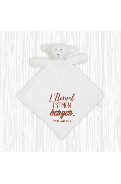 Doudou "L'Eternel est mon berger" bleu