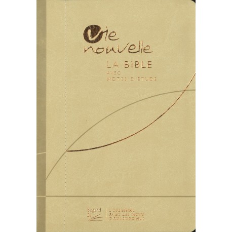 Bible Segond 21 d'étude Vie nouvelle, souple, toilée beige