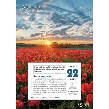 Calendrier "Méditations quotidiennes" 2026-bloc