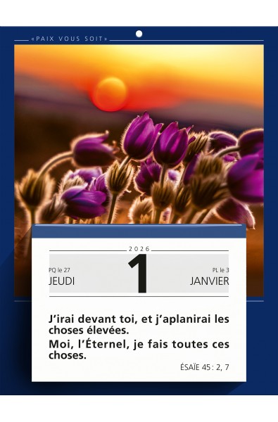 Calendrier à effeuiller "Paix vous soit" 2026