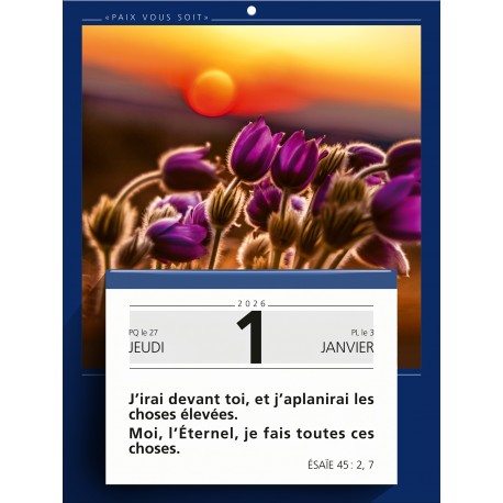 Calendrier à effeuiller "Paix vous soit" 2026