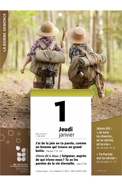 Calendrier bloc "La bonne semence" 2026