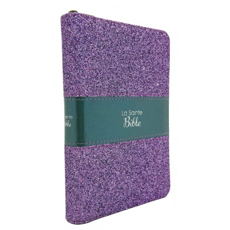 Bible Segond 1910 paillettes bordeaux