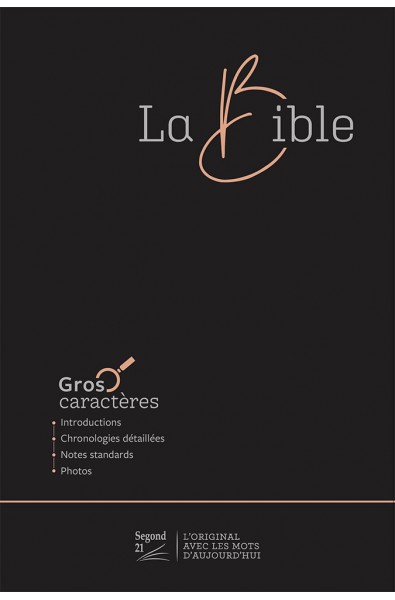 Bible Segond 21 gros caractères souple noire