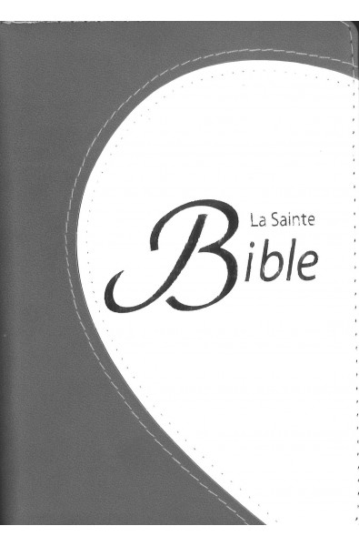 Bible Segond 1910 poche, duo gris-blanc, zip