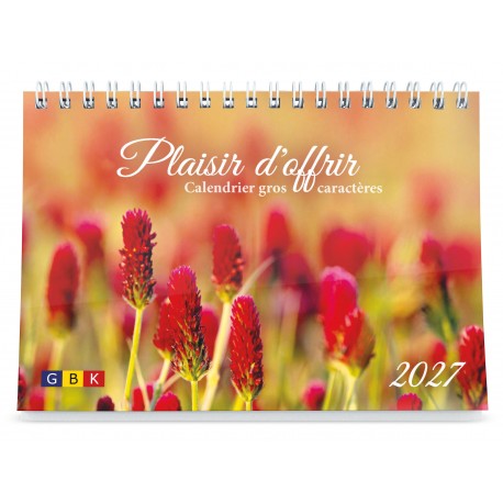 Calendrier gros caractères "Plaisir d'offrir" 2027