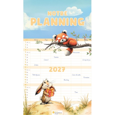 Calendrier à suspendre "Notre planning" 2027