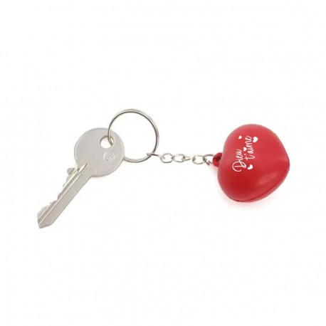 Porte-clés coeur anti-stress rouge