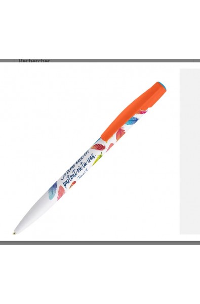 Stylo orange "Je serai avec toi"