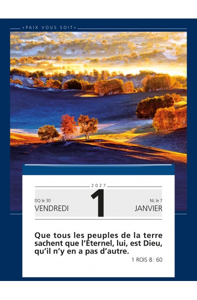Calendrier à effeuiller "Paix vous soit" 2027