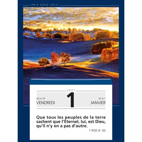 Calendrier à effeuiller "Paix vous soit" 2027