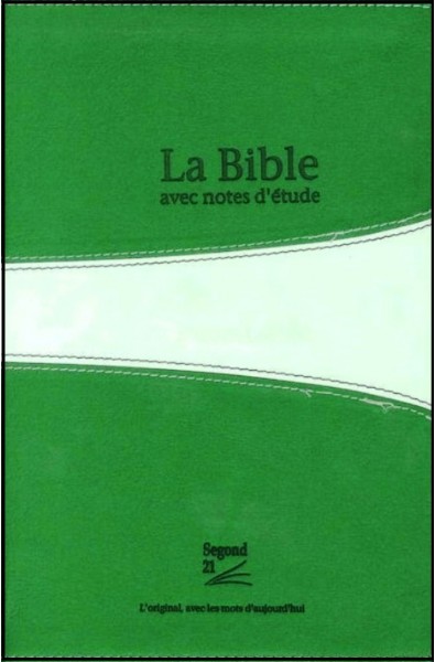 Bible Segond 21, verte, avec notes d'étude, souple, tr. argent