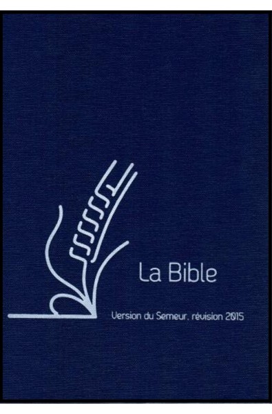 Bible du Semeur 2015, bleu rigide, renfort lin