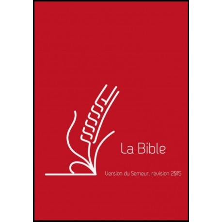 Bible du Semeur 2015, rouge rigide, renfort lin