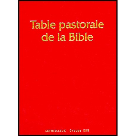 Table pastorale de la Bible